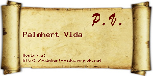 Palmhert Vida névjegykártya